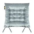 Dwustronna welwetowa poduszka siedziskowa na krzesło z szesnastoma pikowaniami, gramatura 260 g/m2 - 40 x 40 x 6 cm - srebrny 2