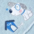 Ręcznik BABY z kapturkiem i haftowaną aplikacją z dinozaurem - 75 x 75 cm - niebieski 2