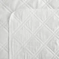 Narzuta LUIZ 8 welwetowa pikowana metodą hot press wzór geometryczny - 170 x 210 cm - biały 3