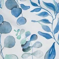 Zasłona ROSALI z nadrukiem malowanych niebieskich gałązek z lekkiej  mikrofibry - 140 x 250 cm - biały 8