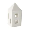Świecznik ceramiczny REMIA w formie domku - 7 x 7 x 15 cm - biały 1