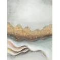 Obraz WAVE abstrakcyjny, ręcznie malowany na płótnie - 60 x 80 cm - złoty 1