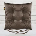 Dwustronna welwetowa poduszka siedziskowa na krzesło z czterema pikowaniami, gramatura 260 g/m2 - 40 x 40 x 8 cm - brązowy 1