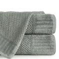 ELLA LINE Ręcznik MIKE w kolorze stalowym, bawełniany tkany w krateczkę z welurowym brzegiem - 50 x 90 cm - stalowy 1