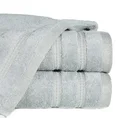 Ręcznik z welurową bordiurą przetykaną błyszczącą nicią - 50 x 90 cm - stalowy 1