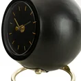 Zegar stołowy o kulistym kształcie w stylu retro czarno-złoty - 16 x 13 x 19 cm - czarny 2