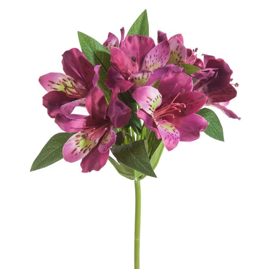RODODENDRON sztuczny kwiat dekoracyjny o płatkach z jedwabistej tkaniny - 48 cm - amarantowy