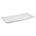 Patera ceramiczna SAVANA przecierana biało-srebrna - 18 x 39 x 3 cm - biały 2