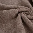 Ręcznik bawełniany DALI z bordiurą w paseczki przetykane srebrną nitką - 50 x 90 cm - jasnobrązowy 5