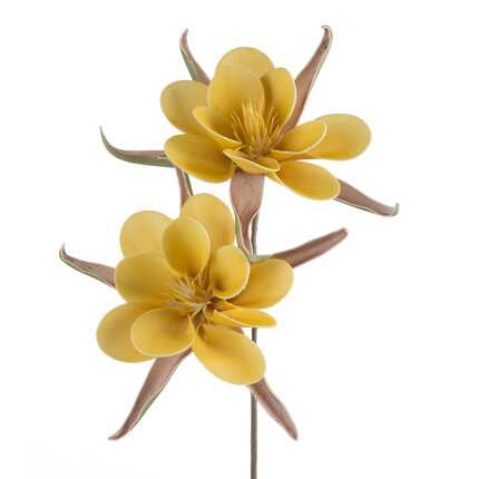 SZTUCZNY KWIAT dekoracyjny z plastycznej pianki ∅ 16 x 65 cm żółty