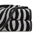 Ręcznik ZEBRA z motywem zwierzęcych pasów - 50 x 90 cm - czarny 1