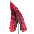 DUŻY OZDOBNY LIŚĆ BOTANICZNY, kwiat sztuczny dekoracyjny z silikonu - 107 cm - czerwony 1