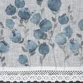 Zazdrostka z etaminy z malarskim nadrukiem niebieskich kwiatów i bawełnianą koronką - 150 x 60 cm - niebieski 6