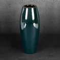 Wazon ceramiczny AMORA 2 o lśniącej powierzchni ze złotym detalem - ∅ 12 x 30 cm - zielony 1