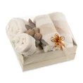 Zestaw prezentowy - 4 szt ręczników z żakardową bordiurą, efektowny prezent na każdą okazję - 50 x 40 x 30 cm - kremowy 1