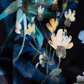 Zasłona gotowa ALANI z welwetu z pięknym nadrukiem kwiatów - 140 x 270 cm - czarny 8