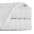 Ręcznik RENI o klasycznym designie z bordiurą w formie trzech tkanych paseczków - 70 x 140 cm - biały 1