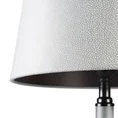 Lampa stołowa ANJA z podstawą z mrożonego szkła i welwetowym abażurem z wytłaczanym wzorkiem - ∅ 33 x 65 cm - srebrny 2