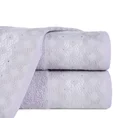 Ręcznik z ozdobną bordiurą z dodatkiem cyrkonii - 50 x 90 cm - liliowy 1
