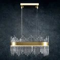 Lampa EDITA z kloszem ze szklanymi elementami w formie słupków - 60 x 35 cm - złoty 5