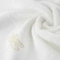 Ręcznik z błyszczącym haftem w kształcie ważki na szenilowej bordiurze - 50 x 90 cm - biały 5