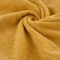 Ręcznik GALA bawełniany z  bordiurą w paski podkreślone błyszczącą nicią - 70 x 140 cm - musztardowy 5