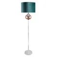 LIMITED COLLECTION Lampa stojąca SALVIA na metalowej podstawie z szklaną kula z efektem ombre z welwetowym abażurem ŚWIEŻOŚĆ SZAŁWII - ∅ 43 x 157 cm - szałwiowy 2