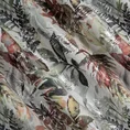 Tkanina zasłonowa z welwetu z motywem liści i srebrnymi akcentami - 270 cm - biały 4