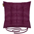 ADORE dwustronna welurowa poduszka siedziskowa na krzesło z dziewięcioma pikowaniami, gramatura 195 g/m2 - 40 x 40 x 6 cm - fioletowy 2