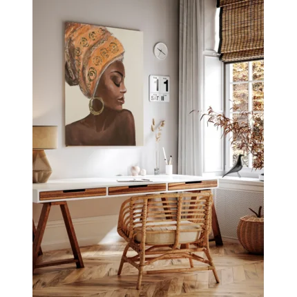 Obraz BEAUTY 1 ręcznie malowany na płótnie portret kobiety w turbanie Obraz BEAUTY 1 ręcznie malowany na płótnie portret kobiety w turbanie - 60 x 80 cm