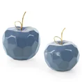 Figurka ceramiczna APEL - jabłko o geometrycznych kształtach - 13 x 13 x 10 cm - granatowy 2