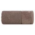 Ręcznik FRIDA bawełniany o strukturze krateczki z szeroką welurową bordiurą - 30 x 50 cm - jasnobrązowy 3