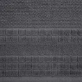 Ręcznik z wypukłą fakturą podkreślony welwetową bordiurą w krateczkę - 70 x 140 cm - grafitowy 2