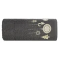 Ręcznik świąteczny SANTA 19 bawełniany z haftem z ozdobami świątecznymi - 70 x 140 cm - stalowy 3