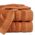 Ręcznik POLA z żakardową bordiurą zdobioną stebnowaniem - 50 x 90 cm - pomarańczowy 1