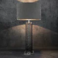 Lampa stojąca KASI z szklaną podstawą i błyszczącym abażurem - 46 x 28 x 92 cm - stalowy 2