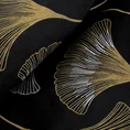 DIVA LINE Komplet pościeli z satyny bawełnianej z metalicznym nadrukiem liści miłorzębu - 220 x 200 cm - czarny 5