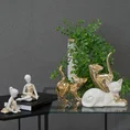 Pingwin - figurka ceramiczna biało-złota - 16 x 16 x 29 cm - biały 6