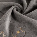 EVA MINGE Ręcznik GAJA z bawełny frotte z welwetową bordiurą i haftem z logo kolekcji - 30 x 50 cm - szary 5