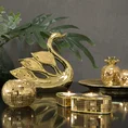 Świecznik ceramiczny w kształcie serca  dekorowany  lusterkami w stylu glamour złoty - ∅ 10 x 4 cm - złoty 5