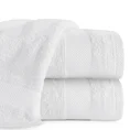 Ręcznik LORITA 70X140 cm bawełniany z żakardową bordiurą w stylu eko - 70 x 140 cm - biały 1
