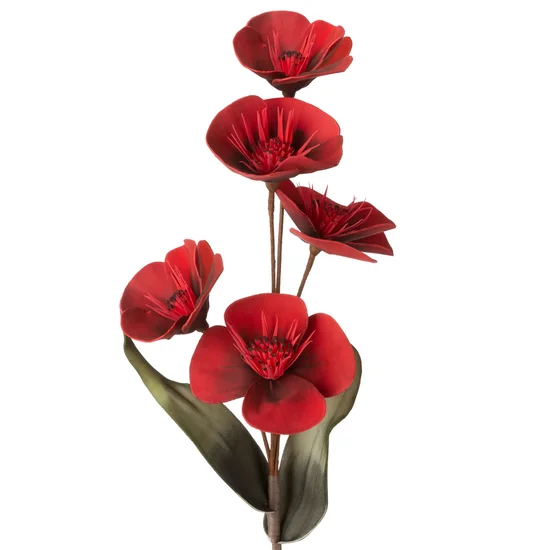 Kwiat dekoracyjny z pianki foamiran - ∅ 13 x 82 cm - czerwony