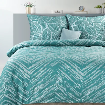NOVA PRINT METALLIC 24 Komplet pościeli z wysokogatunkowej satyny bawełnianej z metalicznym nadrukiem łącząca motywy geometryczne i botaniczne w kartonowym opakowaniu na prezent NOVA PRINT METALLIC 24 Komplet pościeli z wysokogatunkowej satyny bawełnianej z metalicznym nadrukiem łącząca motywy geometryczne i botaniczne w kartonowym opakowaniu na prezent - 220 x 200 cm