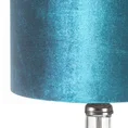 Lampa stołowa KIM na podstawie z przezroczystego szkła z turkusowym  abażurem z lśniącego welwetu - ∅ 32 x 61 cm - turkusowy 2