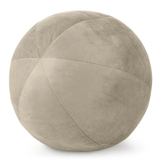 Poduszka dekoracyjna w formie kuli z welwetu GAJA - ∅ 24 cm - beżowy