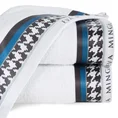 EVA MINGE Ręcznik EVA 8 z puszystej bawełny z bordiurą zdobioną designerskim nadrukiem - 30 x 50 cm - biały 1