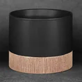 Osłonka ceramiczna na donicę MILI 3 dwukolorowa - ∅ 18 x 15 cm - czarny 1