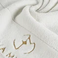 EVA MINGE Ręcznik GAJA z bawełny frotte z welwetową bordiurą i haftem z logo kolekcji - 30 x 50 cm - kremowy 5