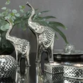 Wazon ceramiczny dekorowany lusterkami w stylu glamour srebrno-czarny - 14 x 10 x 24 cm - srebrny 4