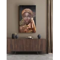 Obraz MYSTERY portret kobiety w chuście ręcznie malowany na płótnie - 60 x 100 cm - brązowy 4